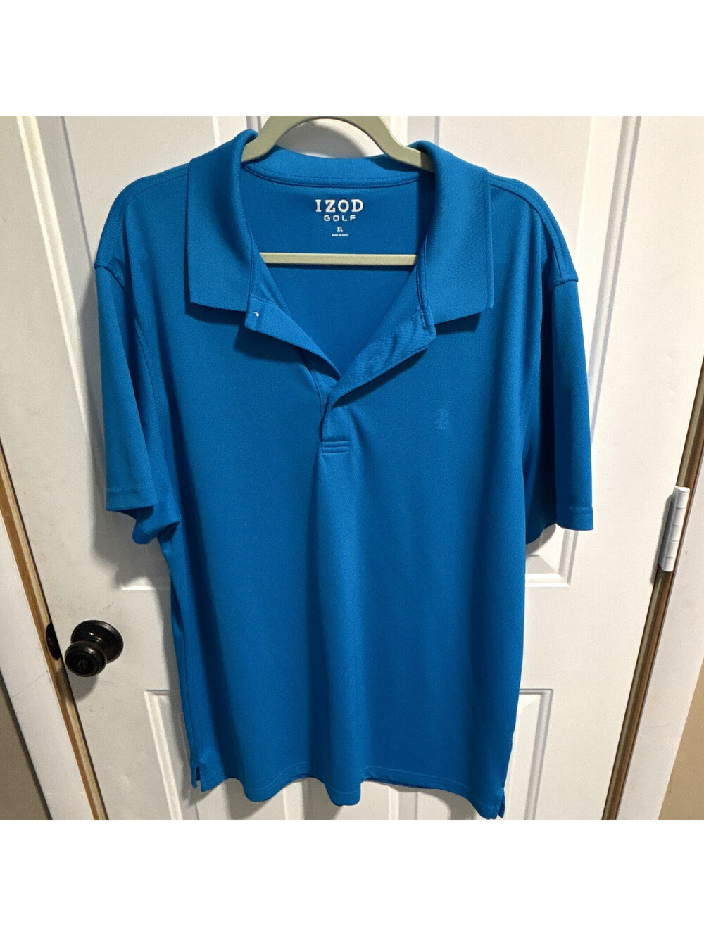 IZOD Golf Men's XL Blue Solid Breathable Short Sleeve Polo Shirt